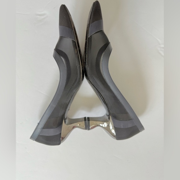 Fendi Navy Blue Black Mesh leather trim Colibri pumps EU 38 - Picture 6 of 13